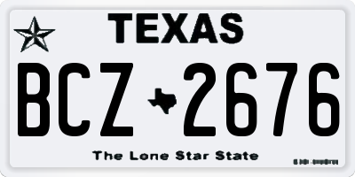 TX license plate BCZ2676