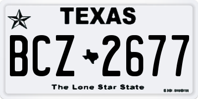 TX license plate BCZ2677