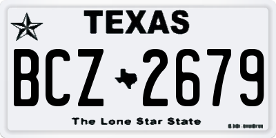 TX license plate BCZ2679