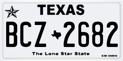 TX license plate BCZ2682