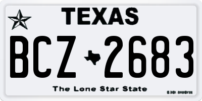 TX license plate BCZ2683