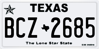 TX license plate BCZ2685