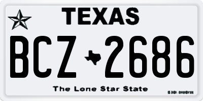 TX license plate BCZ2686