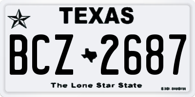 TX license plate BCZ2687