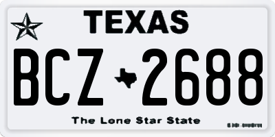 TX license plate BCZ2688