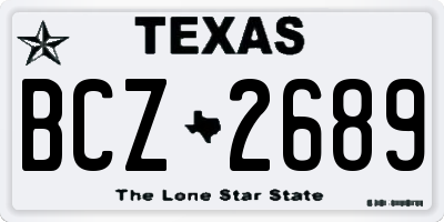 TX license plate BCZ2689