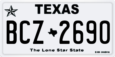 TX license plate BCZ2690