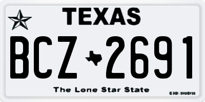 TX license plate BCZ2691