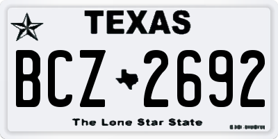 TX license plate BCZ2692