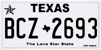 TX license plate BCZ2693