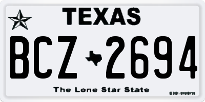 TX license plate BCZ2694
