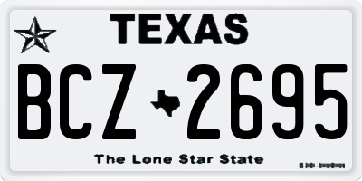 TX license plate BCZ2695