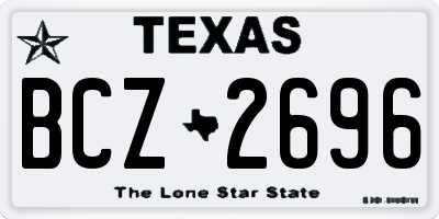 TX license plate BCZ2696