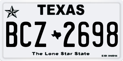 TX license plate BCZ2698