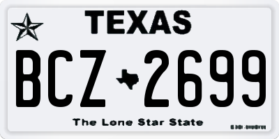 TX license plate BCZ2699