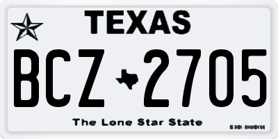 TX license plate BCZ2705