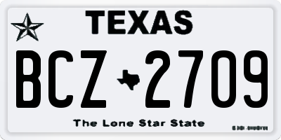 TX license plate BCZ2709