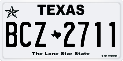 TX license plate BCZ2711