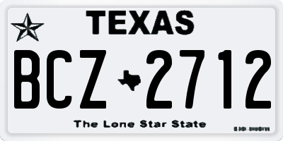 TX license plate BCZ2712
