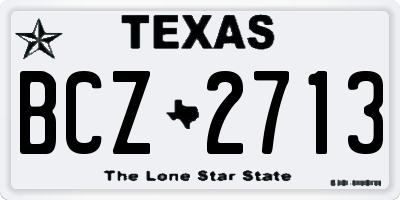 TX license plate BCZ2713