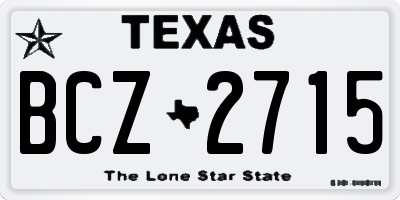 TX license plate BCZ2715