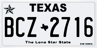 TX license plate BCZ2716