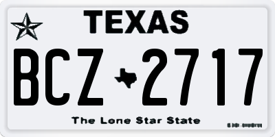 TX license plate BCZ2717