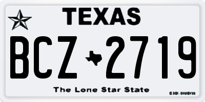 TX license plate BCZ2719