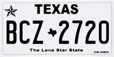 TX license plate BCZ2720