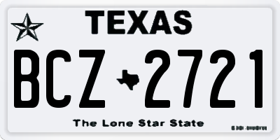 TX license plate BCZ2721
