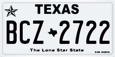 TX license plate BCZ2722