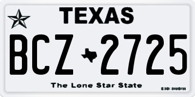 TX license plate BCZ2725