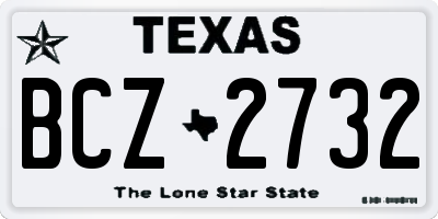 TX license plate BCZ2732