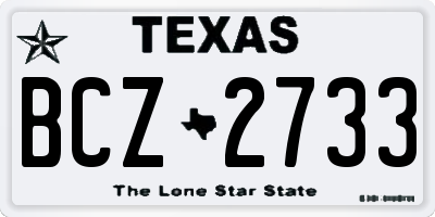 TX license plate BCZ2733