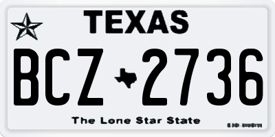 TX license plate BCZ2736
