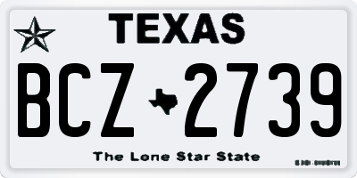 TX license plate BCZ2739