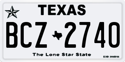 TX license plate BCZ2740