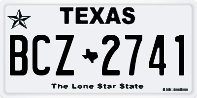 TX license plate BCZ2741