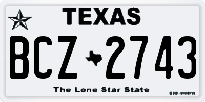 TX license plate BCZ2743