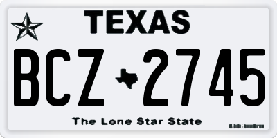 TX license plate BCZ2745