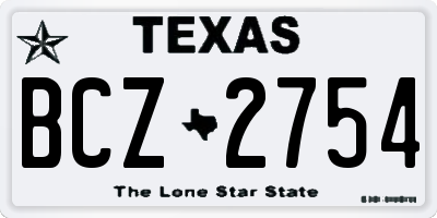 TX license plate BCZ2754