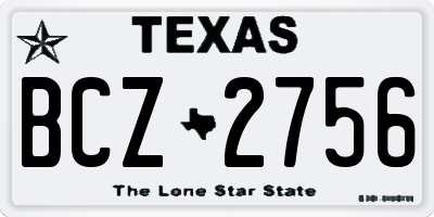 TX license plate BCZ2756