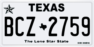 TX license plate BCZ2759