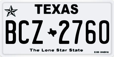 TX license plate BCZ2760