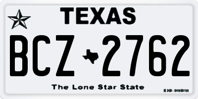 TX license plate BCZ2762