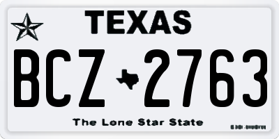 TX license plate BCZ2763