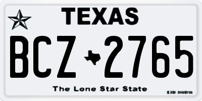 TX license plate BCZ2765