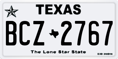 TX license plate BCZ2767