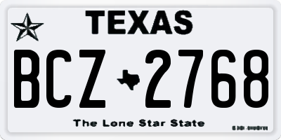 TX license plate BCZ2768