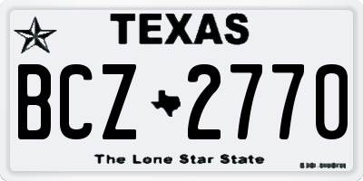 TX license plate BCZ2770